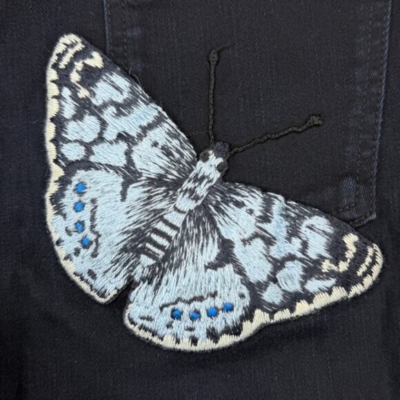 GUCCI Appliqué Black Butterfly Skinny Denim Jean Sz 28 - Picture 9 of 9